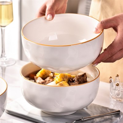 高级感陶瓷汤碗家用大号q2025新款大容量汤盆8寸大碗汤面碗泡面碗