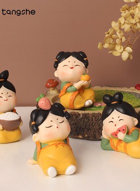 古风唐仕女d小摆件可爱少女心家居装饰品创意中式玩偶礼物桌面摆