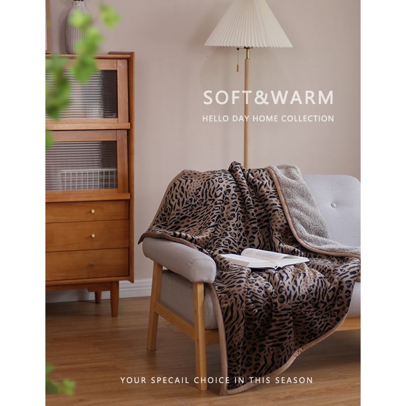 法兰绒毛毯加厚冬季单人沙发毯子盖毯H保暖羊羔绒午睡毯户外露营