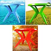 户外沙滩桌加厚塑料餐桌大排档桌椅饭桌休闲圆桌组装 桌子夜宵烧桌