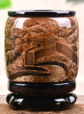 笔筒收纳盒大容量复古中国风办公室桌F面摆件教师节礼物实用送老