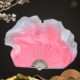 胶州秧歌扇子中国风古典民族舞扇子跳舞扇加长藕粉色双面真丝扇舞