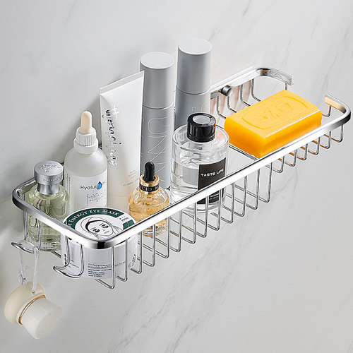 浴室置物架304不锈钢挂篮免y打孔卫生间淋浴房厕所冲凉房加厚架子