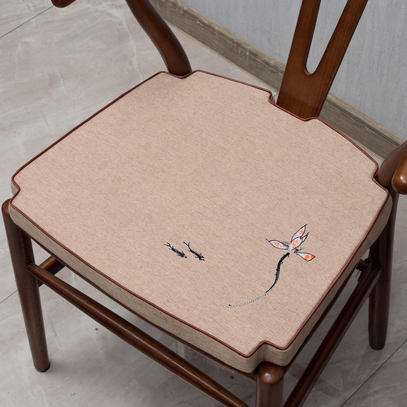 定制实木y椅坐垫红木茶椅圈椅太师椅垫子餐椅卡口座垫.加厚海绵垫