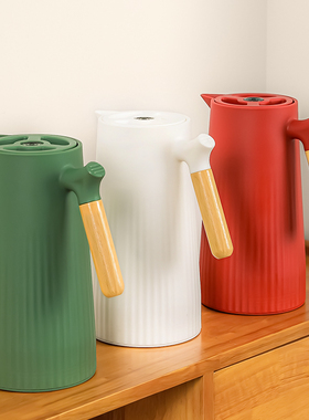 红色保温壶大容量暖水壶结婚陪嫁2C024新款保温瓶家用按压式开水