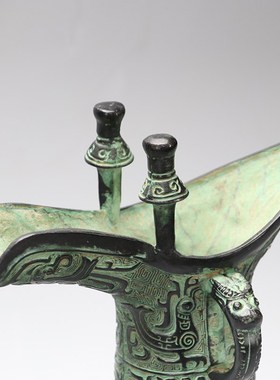 仿古青铜爵杯凤纹爵小酒杯父辛爵古代帝王杯婚礼汉婚道具装饰摆件