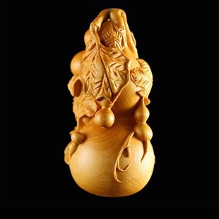 崖柏木雕手把件多子葫芦雕刻工艺礼品摆饰实木把玩吊饰文玩礼品葫