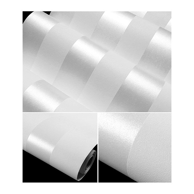 竖条纹加厚无纺布墙纸米白色米黄家用卧室客厅非自粘刷胶无胶壁纸