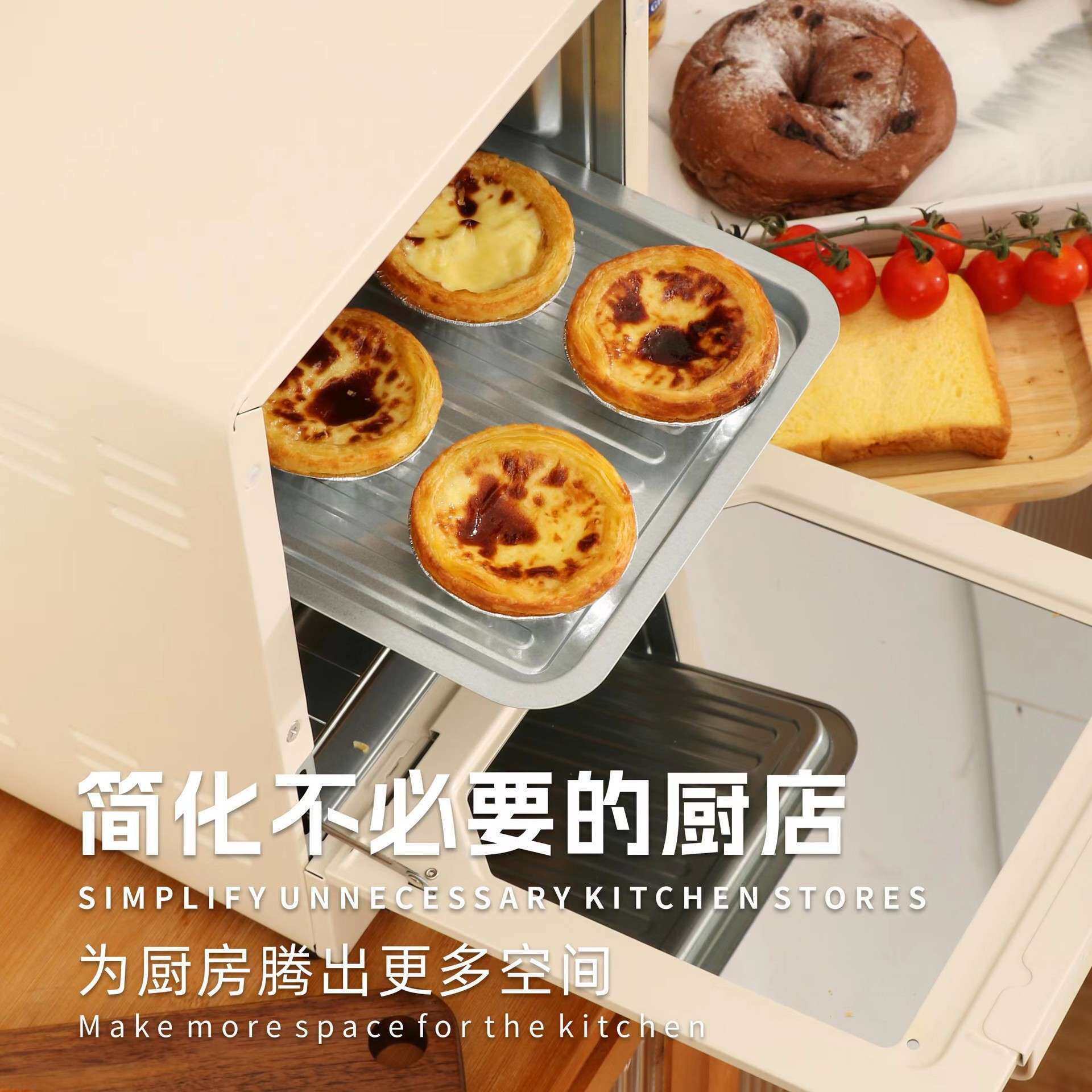 跨境现代镜面烤箱多功能15升三层立式大容量家用镜面烤箱电烤炉箱
