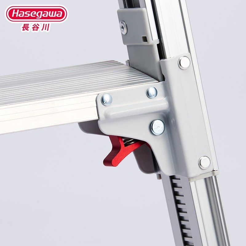 HASEGAWA梯子家用折叠梯加厚铝合金人字梯直梯两用工程梯带伸缩脚