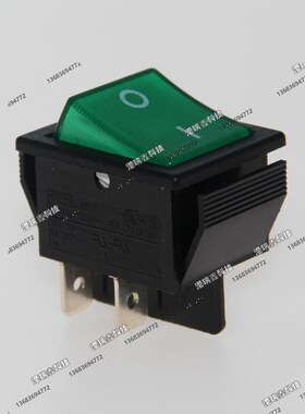 RL2-121-BG双路大船型开关黑边绿色带灯交流翘板开关台湾RLEIL