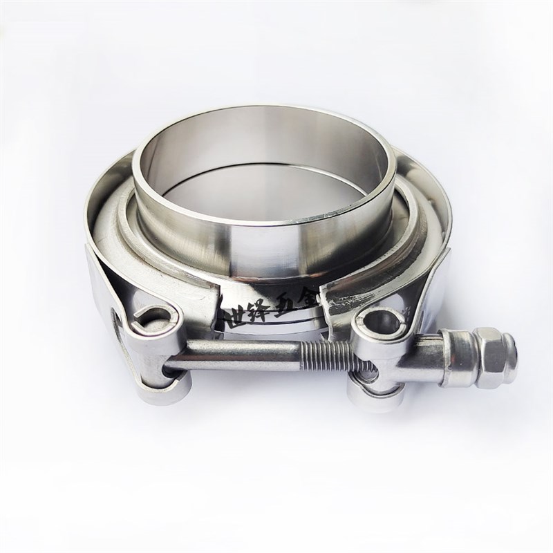 改装排气管V型卡箍平面法兰不锈钢公母接头消音器沟槽抱箍管夹卡