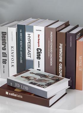 简约现代假书摆件装饰品轻奢书盒子拍照样板间书柜道具覆古彷真书