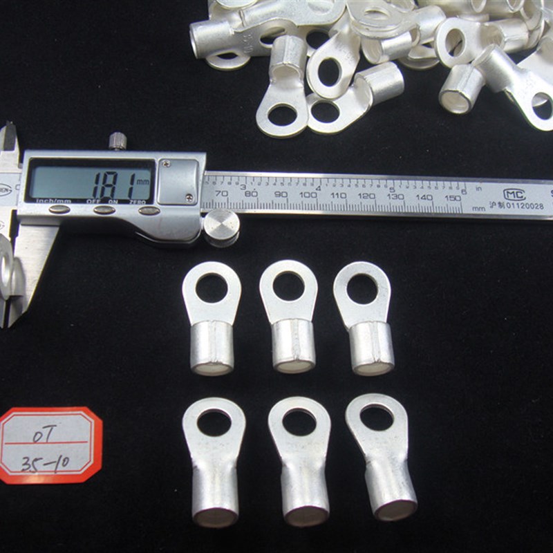OT35-10 国标紫铜焊口t圆形裸端头 冷压O型接线端子线鼻子厚1.8mm