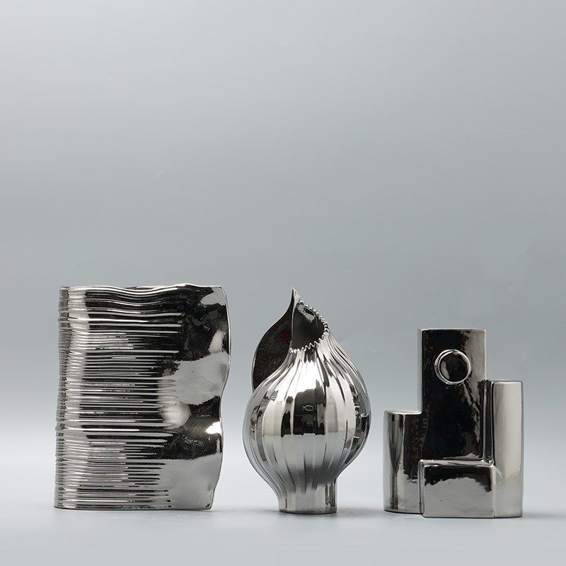 电镀银陶瓷创意摆件客厅花插花瓶简约现代时尚花器餐桌家居装饰品,清洗/食品/商业设备,洗车机,淘宝优惠券,粉丝福利购,淘宝优惠卷