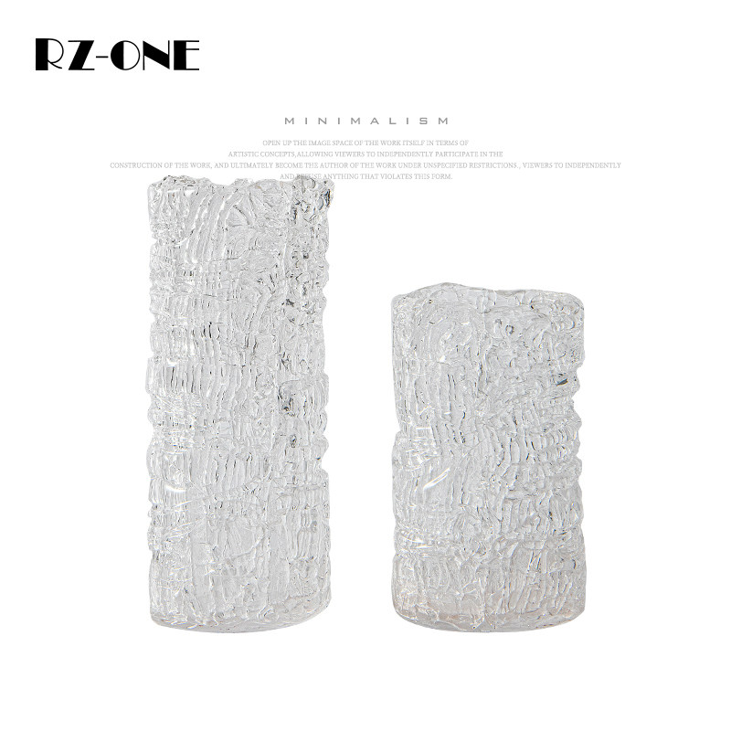 Rzone 现代简约透明水晶纹理玻璃花瓶花器样板房桌面软装饰品摆件,清洗/食品/商业设备,洗车机,淘宝优惠券,粉丝福利购,淘宝优惠卷