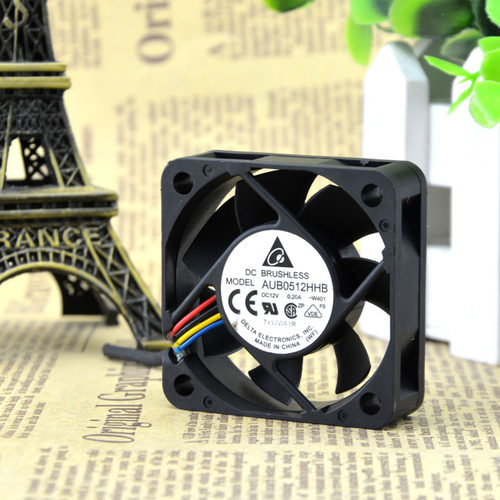 台达 AUB0512HHB 5015 12V 0.20A 5厘米5cm 4线温控机箱 散热风扇