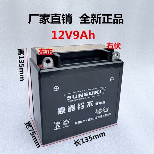 包邮125/7A钻豹车铃木车刀仔弯梁机车机车电瓶12V9A/通用 滑板车