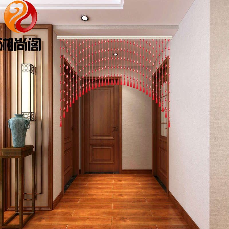 门帘装饰挂帘葫芦隔断卧室珠帘打孔流苏客厅玄关厕所过道免子水晶