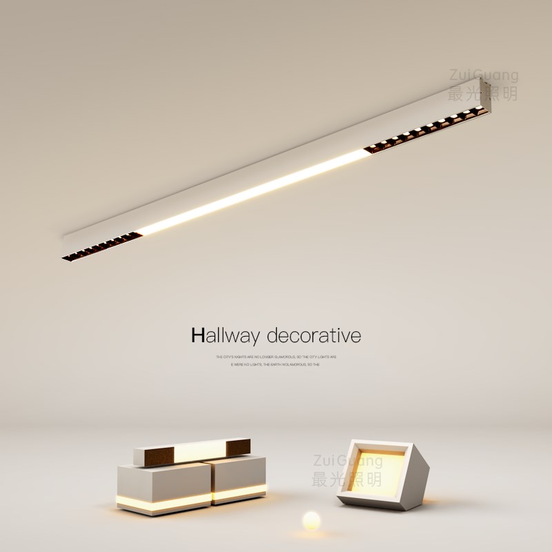 最光无主灯轨道灯简约现代长条客厅灯格栅吸顶灯卧室2024新款灯具