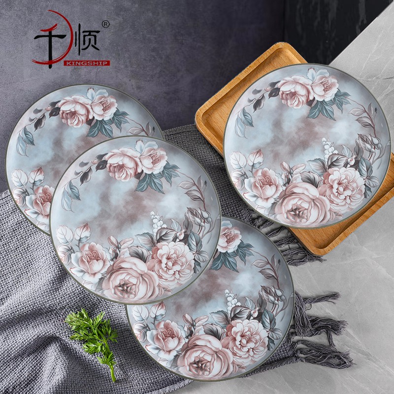 千顺陶瓷餐具创意家用面碗10个装新款高档饭碗汤碗吃饭小碗可微波