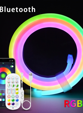 usb幻彩声控硅胶软灯条5V柔性线条灯霓虹led跑马变色电竞氛围灯带