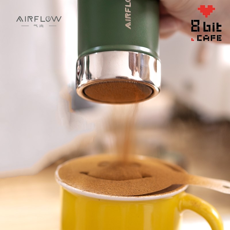 AIRFLOW气流撒粉器 可可粉抹茶粉细砂糖粉筛筒 304不锈钢筛粉器