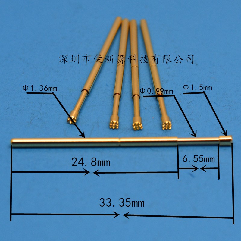 镀金头探针PA100-H2(九爪梅花头)测试针1.36mm探针 弹簧针 顶针