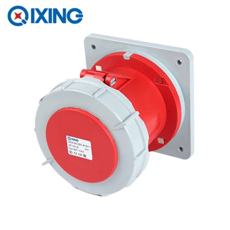 启星QX-1461经济型嵌入式3P+N+E/5芯125A暗装插座码头配电柜连接