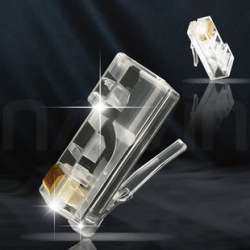 国标网络水晶头RJ45超六类三叉网线水晶头非屏蔽纯铜水晶头1000个