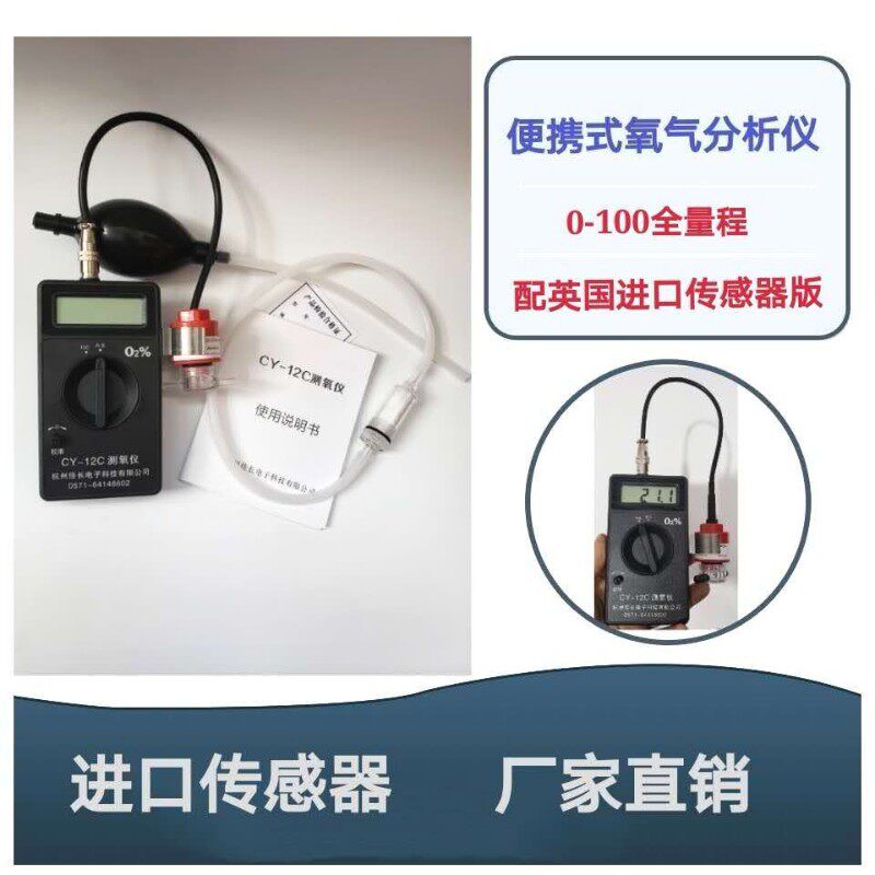 便携式测氧仪CY-12C进口氧气检测仪氧气分析仪制氧机氧气含量测量