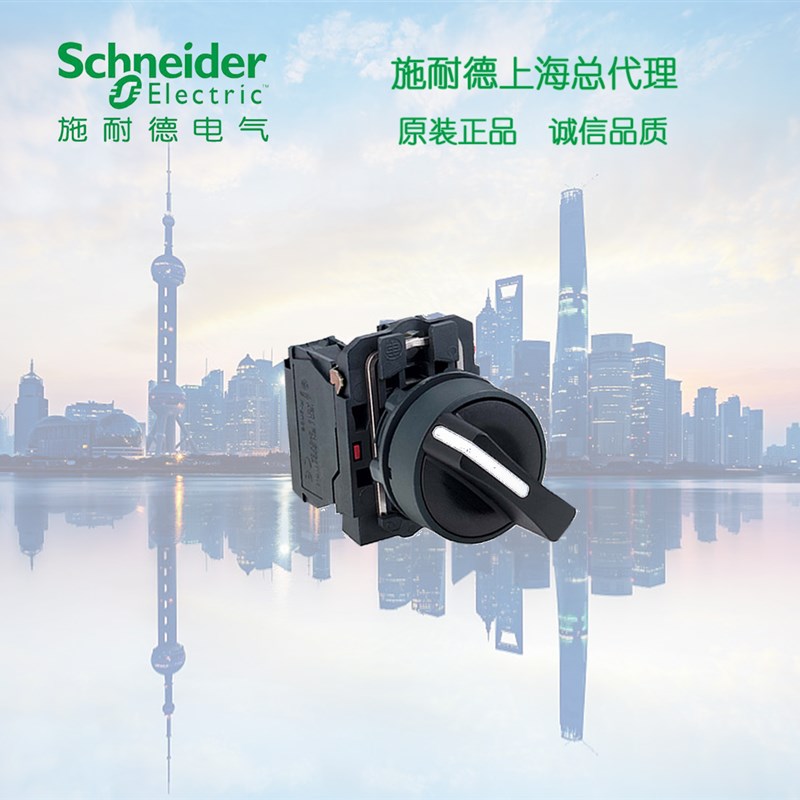 施耐德 标准手柄选择开关 XB5AD21C ZB5AZ101C+ZB5AD2C  2 位 1NO