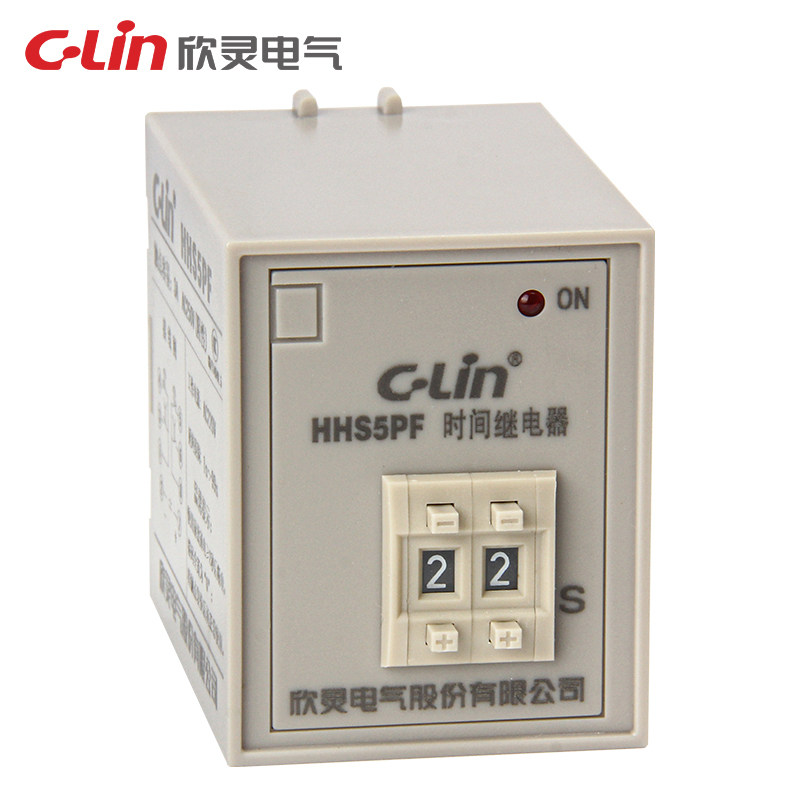 欣灵时间继电器HHS5PF断电延时99S数字式9.9S计时断开380V24v220V
