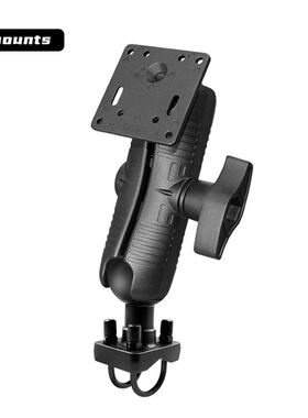 工控机显控U型抱箍支架2.25叉车工程车VESA75x75工业电脑支架