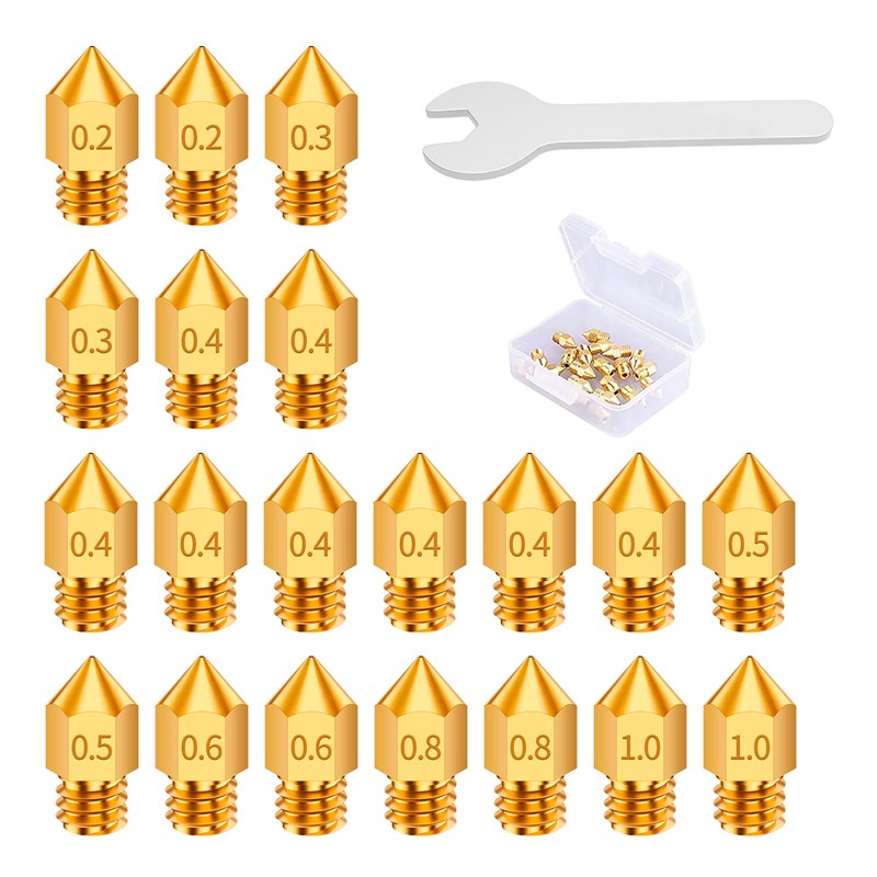 3d打印机配件MK8黄铜不锈钢喷嘴套件 e3d钛合金喷头开口扳手套装