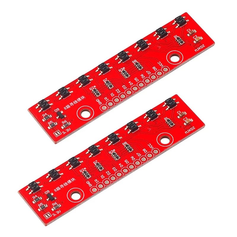 循迹巡线小车8路寻迹传感器模块红外探测黑白线八路寻迹模块DIY