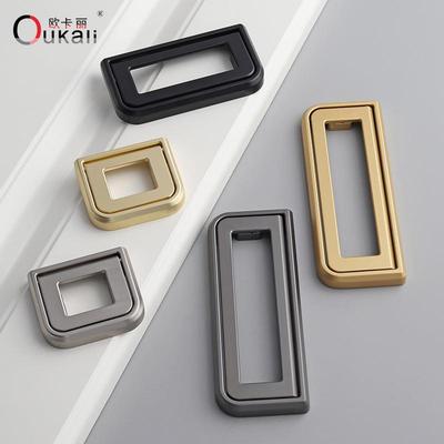 橱柜抽屉门把手衣柜拉手暗装隐形现代简约美式北欧锌合金暗拉明装