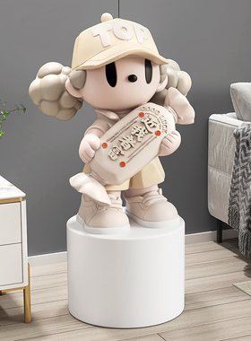 奶油风女孩大型客厅落地摆件电视柜招财家居装S饰品开业乔迁礼物