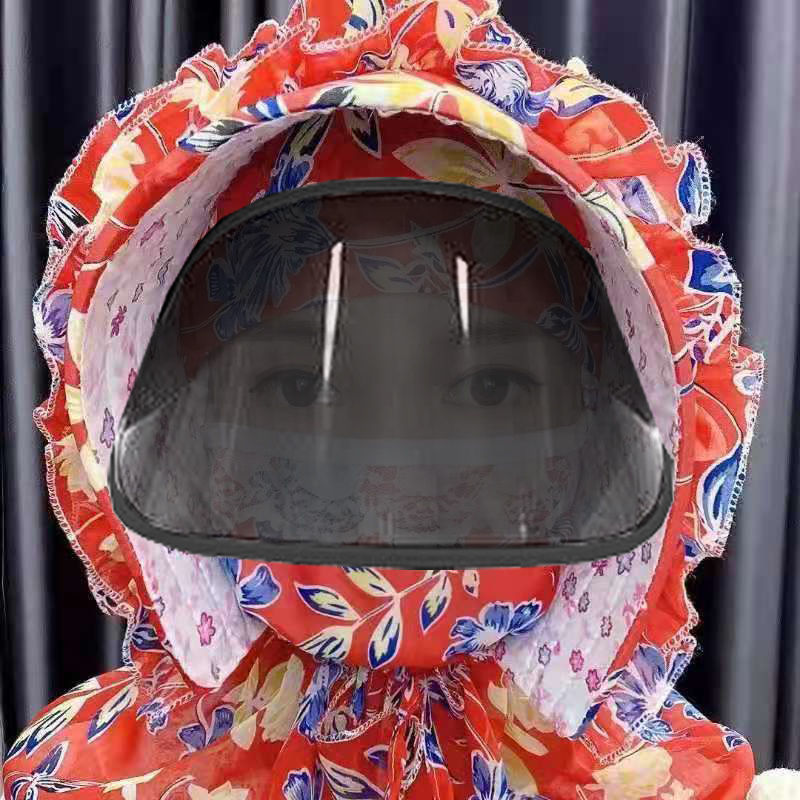 帽子遮阳帽女士防晒紫外线大沿骑车护脸户外可折叠夏季镜片太阳帽