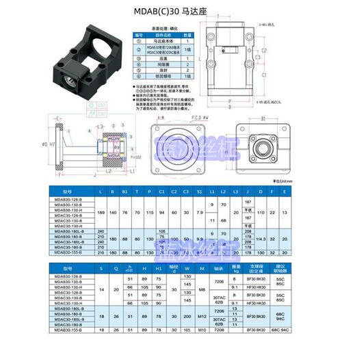 马达伺服电机轴承座MDAA15MDAB20MDAC17MDGS25 30 35 40-57 60 80
