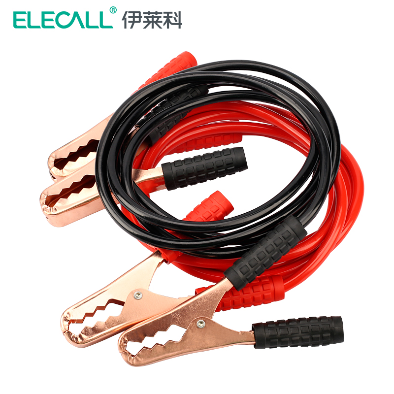 伊莱科汽车电瓶夹鳄鱼夹带正负连接夹200A急救线电瓶线过江龙