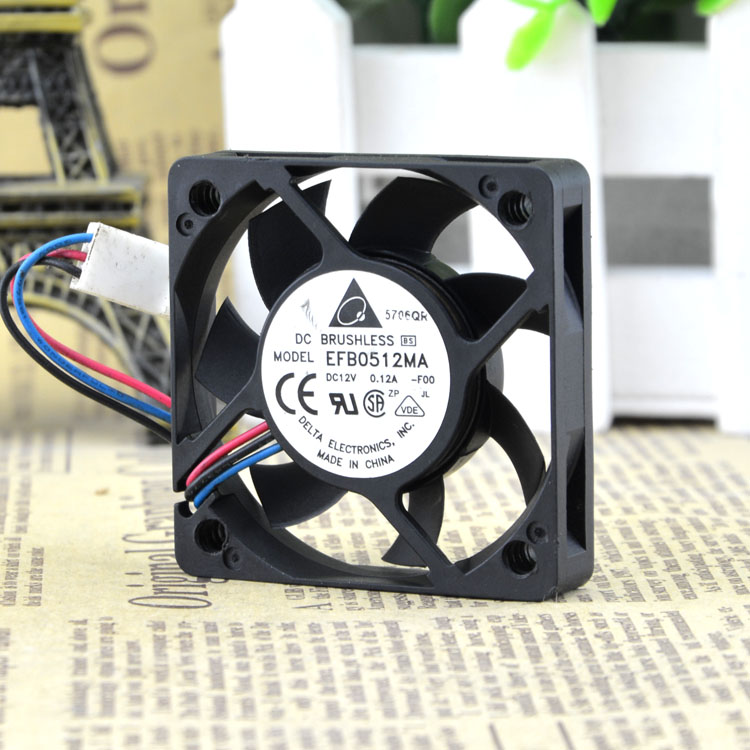 台达5010 5cm EFB0512MA DC:12V 0.12A三线变频器测速散热风扇