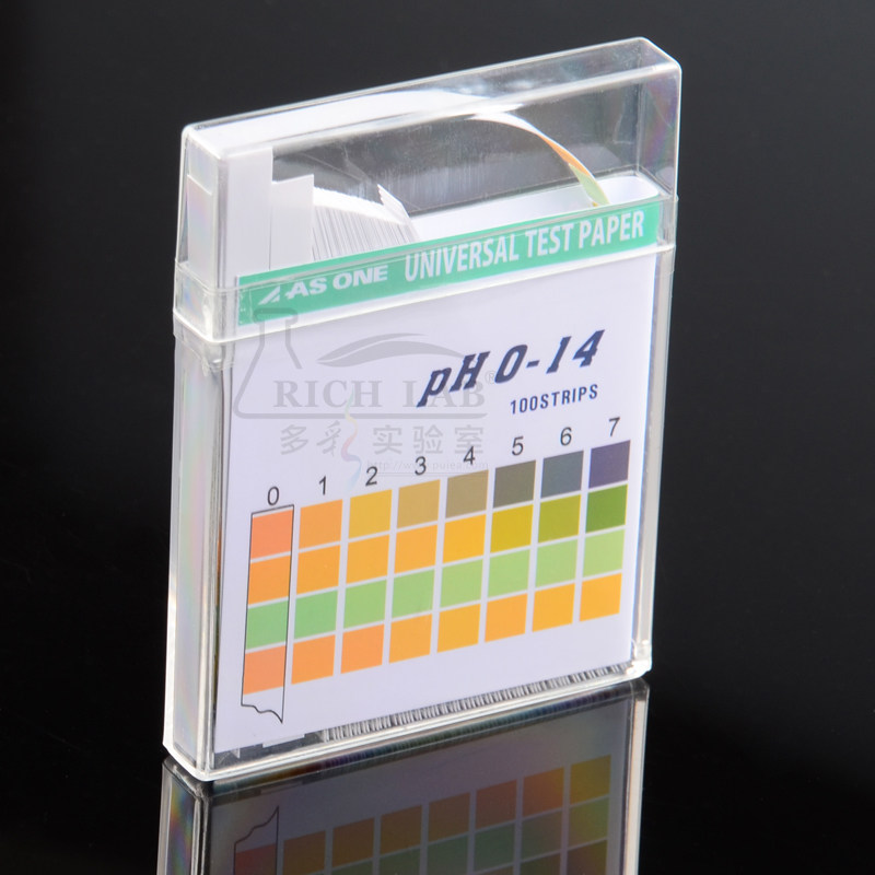 日本ASONE 盒装PH广泛试纸0-14 化妆品鱼缸水质尿液酸碱度检测纸