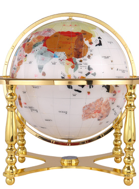 宝石四角地球仪办公室摆件工艺品家居客厅书房装S饰品摆设开业礼
