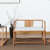 打坐椅 休闲椅子茶室茶桌坐椅 原创新中式 椅子实木客椅靠背椅茶椅