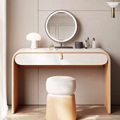 意式 轻奢梳妆台奶油风卧室高端化妆台高级感化妆桌现代简约网红