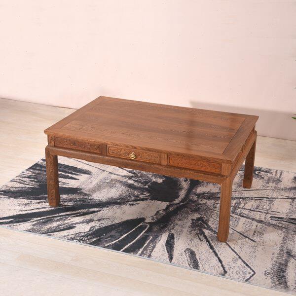 红木家具 鸡翅木大茶几 长方形仿古中式实木茶桌方桌客厅沙发茶几