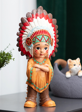 慧心巧聚男孩摆件创意家居酒柜民宿装饰品卧室儿童房个性桌面摆设