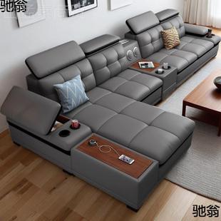 客厅大小户型真皮沙发整简现XRS代智进口头层牛皮装 储物能家居组