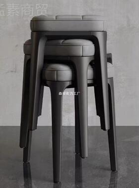 软包方凳凳家用客奢厅餐桌HRP椅加厚备用简轻叠放矮一约件1